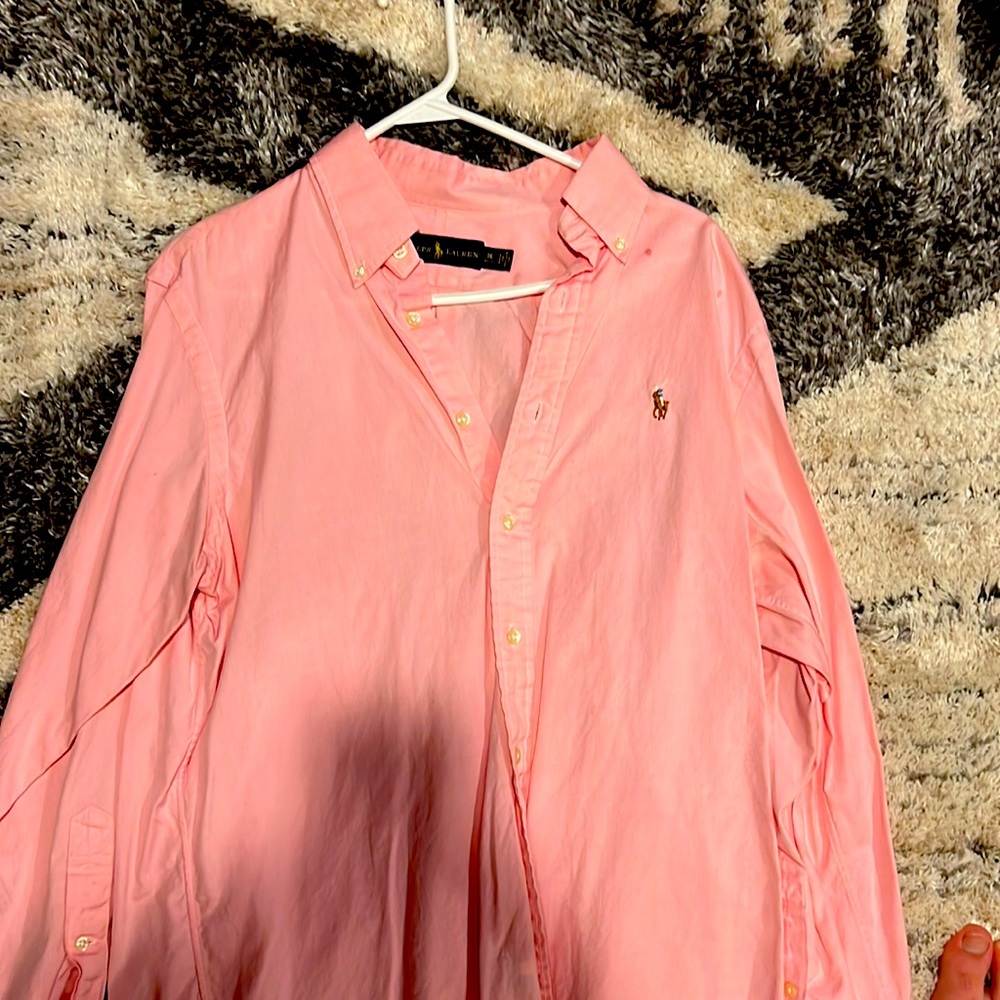 Pink Polo Dress Shirt. Size 16 or large